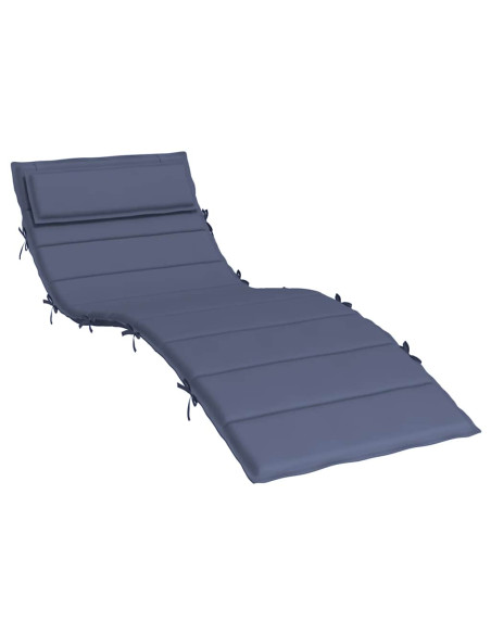 Cuscino per Lettino Blu Marino 180x60x3 cm in Tessuto Oxford