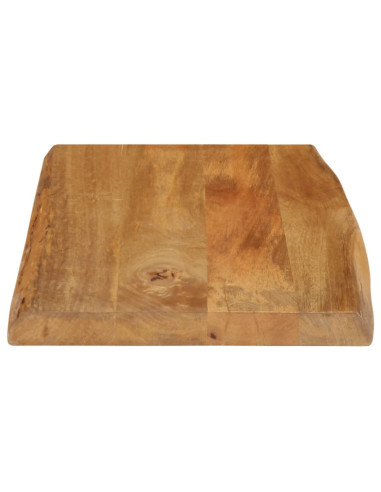 Piano per Tavolo 50x40x3,8cm Bordi Vivi in Legno Massello Mango