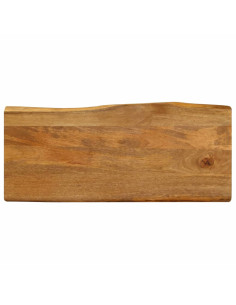 Piano per Tavolo 80x40x3,8cm Bordi Vivi in Legno Massello Mango