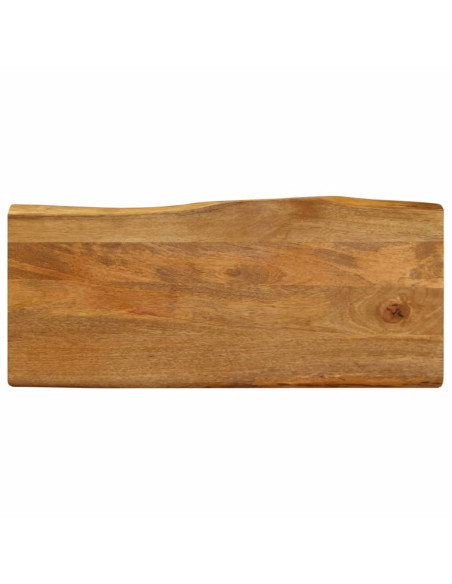 Piano per Tavolo 80x40x3,8cm Bordi Vivi in Legno Massello Mango