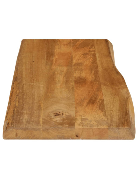 Piano per Tavolo 80x40x3,8cm Bordi Vivi in Legno Massello Mango