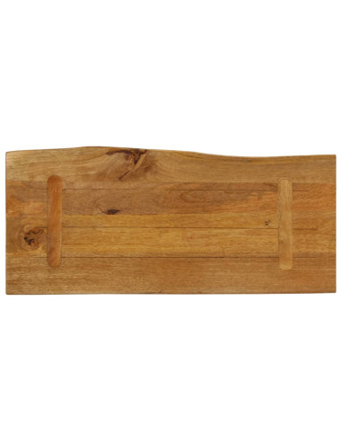 Piano per Tavolo 80x40x3,8cm Bordi Vivi in Legno Massello Mango