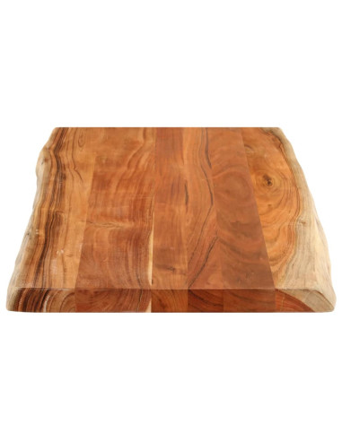 Piano Tavolo 120x60x3,8 cm Rettangolare Legno Acacia Bordi Vivi