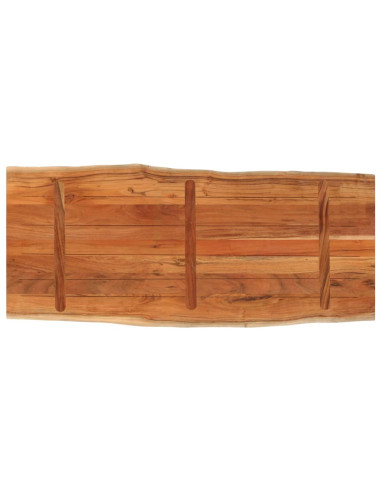 Piano Tavolo 140x60x3,8 cm Rettangolare Legno Acacia Bordi Vivi