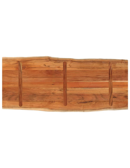 Piano Tavolo 140x60x3,8 cm Rettangolare Legno Acacia Bordi Vivi