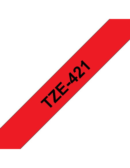 Brother TZE-421 nastro per etichettatrice Nero su rosso