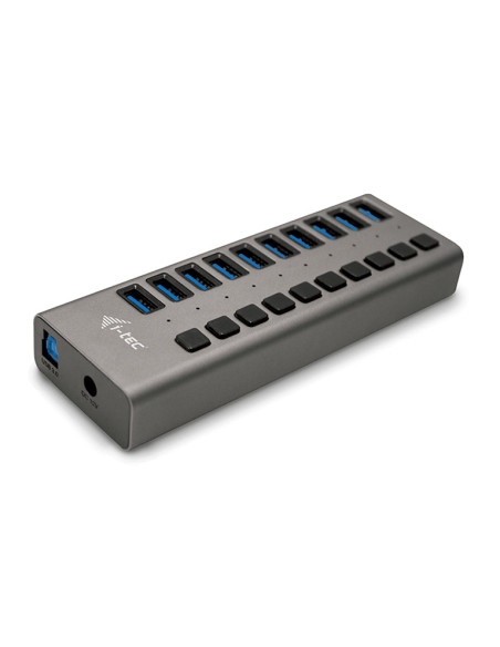 i-tec U3CHARGEHUB10 Caricabatterie per dispositivi mobili Universale Grigio AC Ricarica rapida Interno
