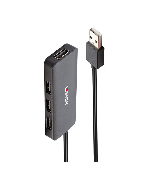 Lindy 42986 hub di interfaccia USB 2.0 480 Mbit/s Nero