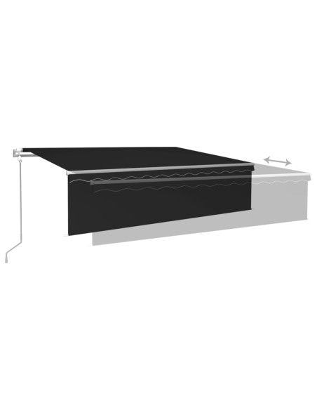 Tenda da Sole Retrattile Automatica con Parasole 6x3m Antracite