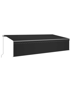 Tenda da Sole Retrattile Manuale con LED 6x3 m Antracite