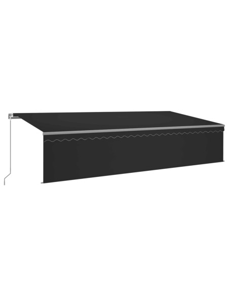 Tenda da Sole Retrattile Manuale con LED 6x3 m Antracite