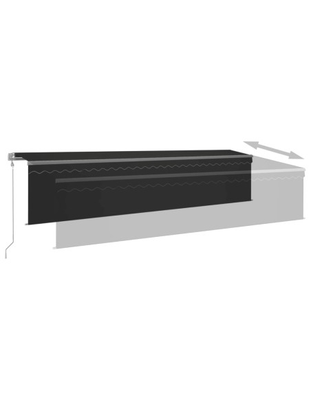 Tenda da Sole Retrattile Automatica con Parasole 6x3m Antracite
