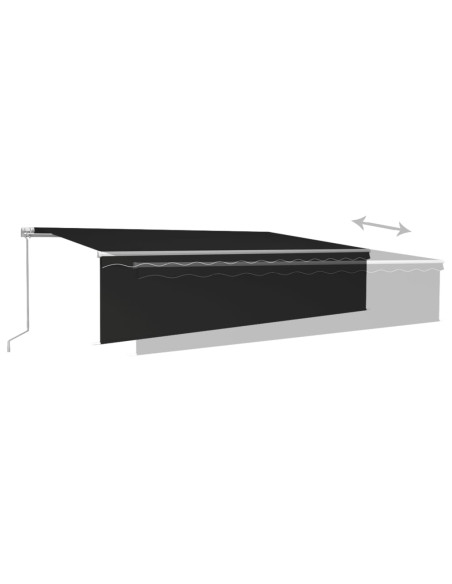 Tenda da Sole Retrattile Manuale con Parasole 6x3 m Antracite