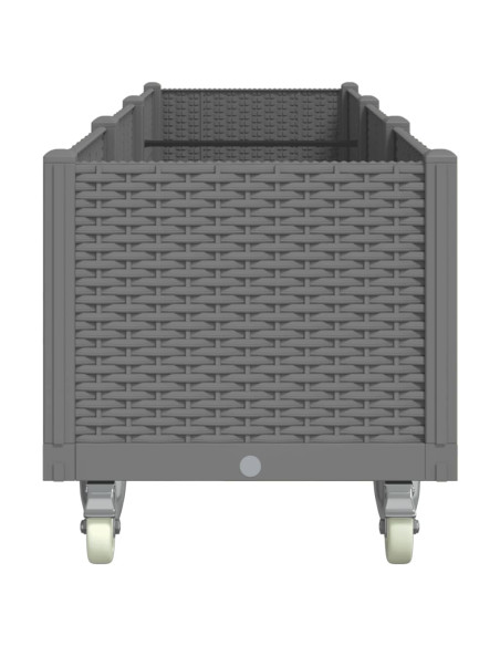 Fioriera da Giardino con Ruote Grigio Chiaro 240x50x54 cm in PP