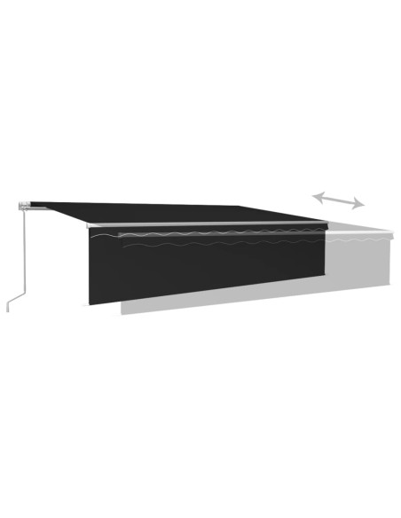 Tenda da Sole Retrattile Manuale con LED 6x3 m Antracite