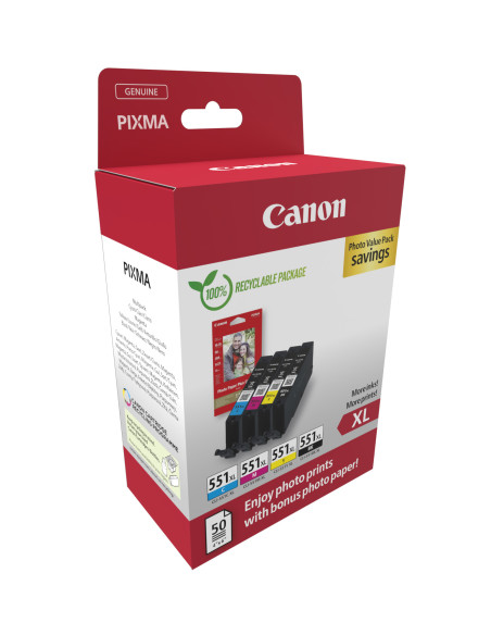 Canon 6443B008 cartuccia d'inchiostro 4 pz Originale Resa elevata (XL) Nero, Ciano, Magenta, Giallo