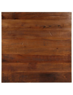 Piano Tavolo 70x70x2,5 cm Quadrato Legno Massello di Recupero