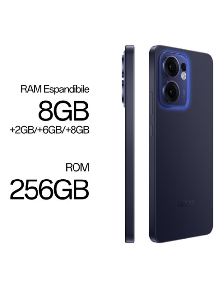 OPPO Reno13 F 5G AI Smartphone, Tripla fotocamera 50+8+2MP, Selfie 32MP, Display 6.67” 120HZ AMOLED FHD+, 5800mAh, RAM 8GB(Esp