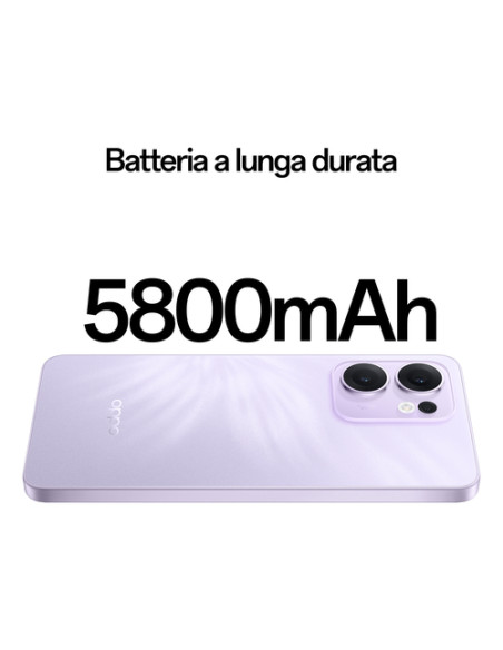 OPPO Reno13 F 5G AI Smartphone, Tripla fotocamera 50+8+2MP, Selfie 32MP, Display 6.67” 120HZ AMOLED FHD+, 5800mAh, RAM 8GB(Esp