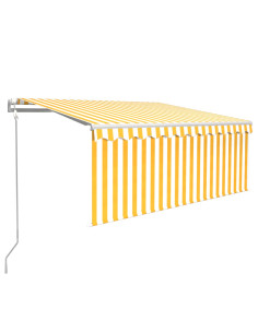 Tenda Sole Retrattile Automatica e Parasole 3x2,5mGialla Bianca 2