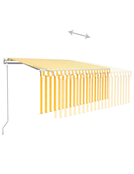 Tenda Sole Retrattile Automatica e Parasole 3x2,5mGialla Bianca