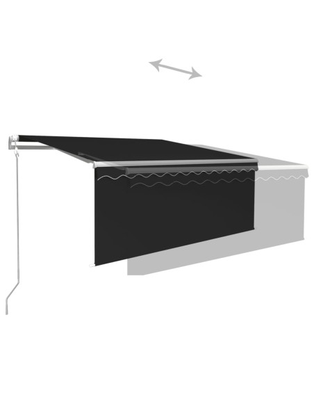 Tenda Sole Retrattile Automatica con Parasole 3x2,5m Antracite