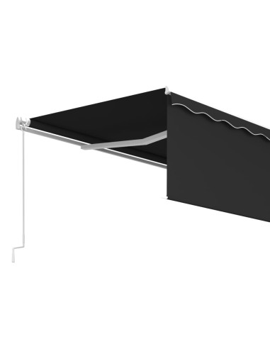 Tenda da Sole Retrattile Manuale con Parasole 5x3m Antracite