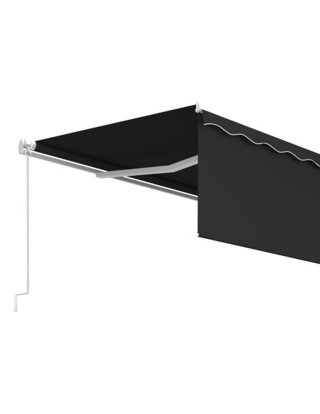 Tenda da Sole Retrattile Manuale con Parasole 5x3m Antracite