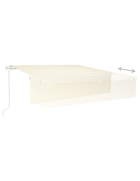 Tenda da Sole Retrattile Automatica con Parasole 6x3 m Crema