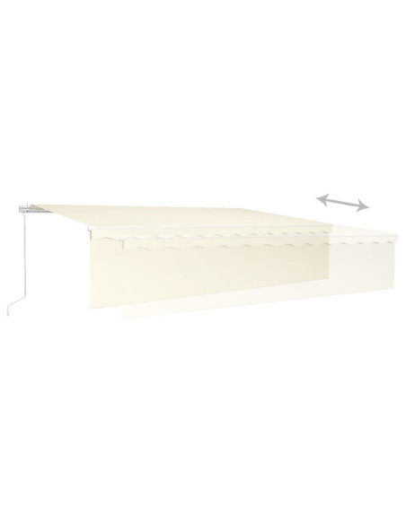 Tenda da Sole Retrattile Manuale con Parasole 6x3 m Crema