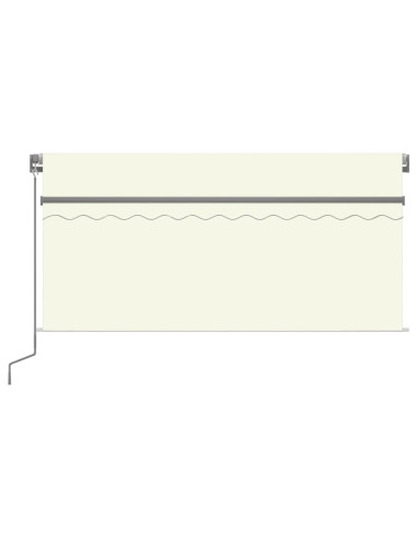 Tenda da Sole Retrattile Manuale con LED 3,5x2,5 m Crema