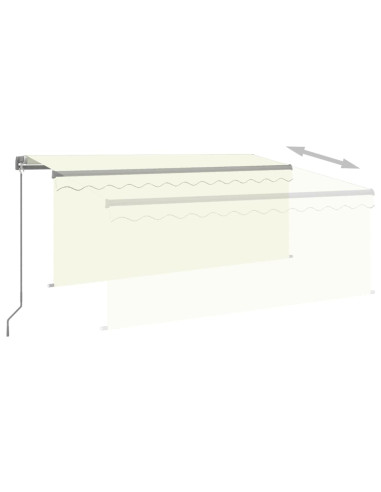 Tenda da Sole Retrattile Manuale con LED 3,5x2,5 m Crema