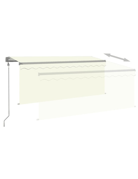 Tenda da Sole Retrattile Automatica con Parasole 3x2,5m Crema