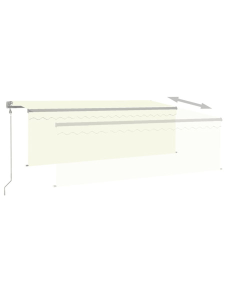 Tenda da Sole Retrattile Automatica con Parasole 4x3 m Crema
