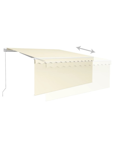 Tenda da Sole Retrattile Manuale con Parasole 3,5x2,5 m Crema