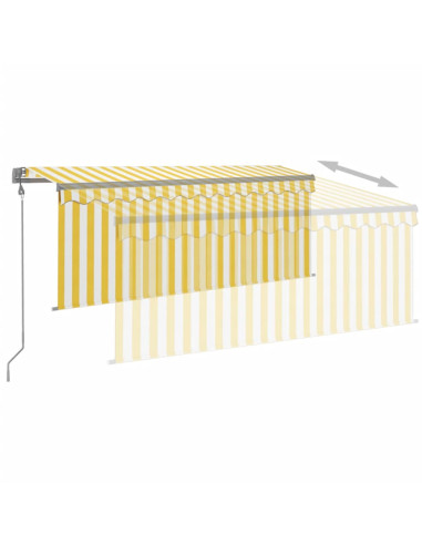 Tenda Sole Retrattile Automatica e Parasole 3x2,5mGialla Bianca