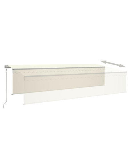 Tenda Automatica con Parasole LED e Sensore Vento 6x3 m Crema