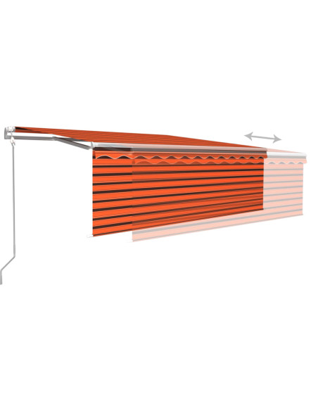 Tenda Automatica con Sensore Vento 4,5x3 m Arancione e Marrone