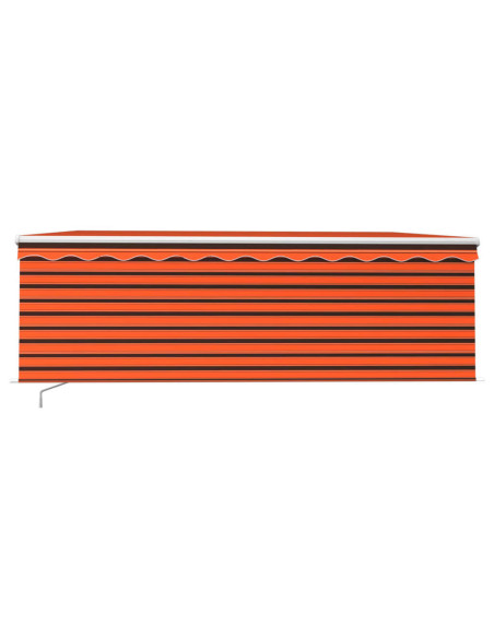 Tenda Retrattile Manuale con Parasole 4,5x3m Arancione Marrone