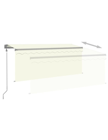 Tenda Automatica con Parasole LED e Sensore Vento 3x2,5m Crema