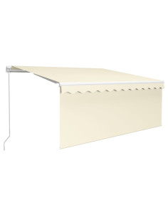 Tenda da Sole Retrattile Manuale con LED 3x2,5 m Crema 2