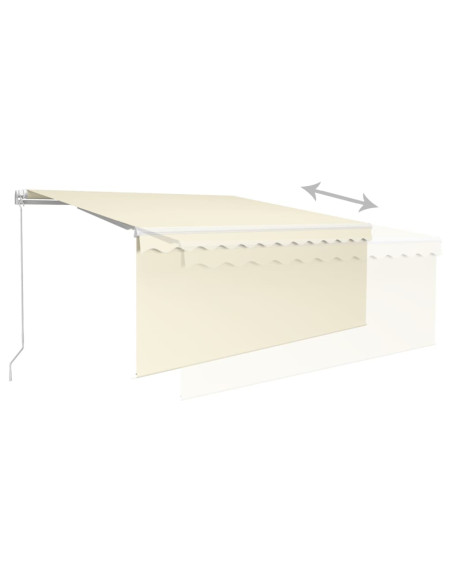 Tenda da Sole Retrattile Manuale con LED 3x2,5 m Crema