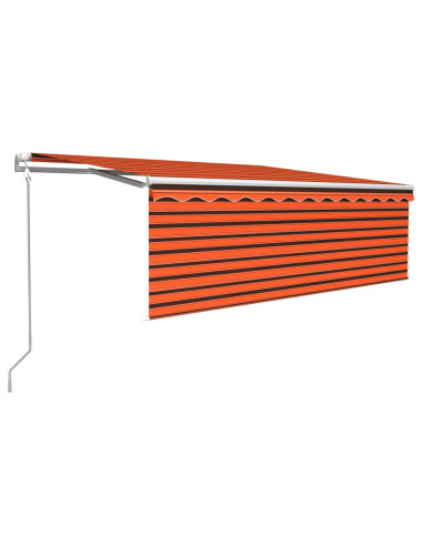 Tenda Automatica LED Sensore Vento 4x3 m Arancione Marrone