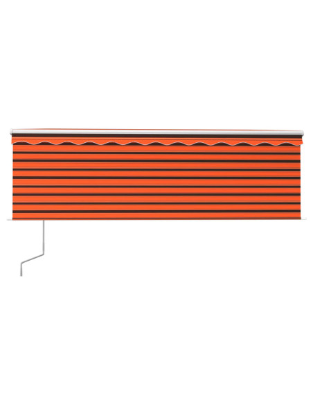 Tenda Automatica LED Sensore Vento 4x3 m Arancione Marrone