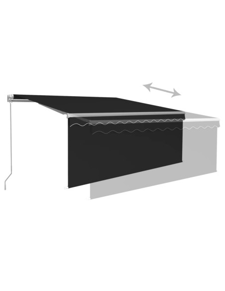 Tenda da Sole Retrattile Manuale con Parasole 3x2,5 m Antracite