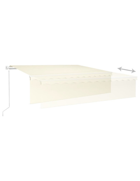 Tenda Automatica con Parasole LED e Sensore Vento 6x3 m Crema