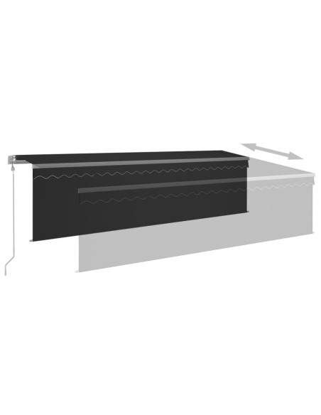 Tenda Sole Retrattile Automatica Parasole 5x3 m Antracite