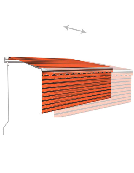 Tenda da Sole Retrattile Automatica 3x2,5m Arancione e Marrone