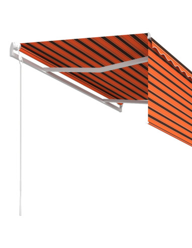 Tenda da Sole Retrattile Automatica 3x2,5m Arancione e Marrone