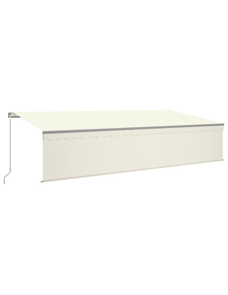 Tenda da Sole Retrattile Manuale con LED 6x3 m Crema